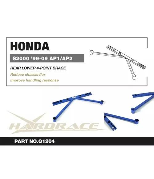 Hardrace Q1204 Supporto posteriore inferiore a 4 punti Honda S2000 - 