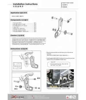 Kit gancio di traino posteriore Hardrace Q0836 - 