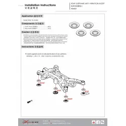 Hardrace Q0851 Inserto antivibrante per telaio ausiliario posteriore Toyota RAV4 - 