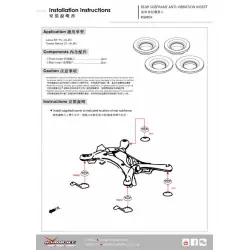 Hardrace Q0854 Inserto antivibrante per telaio ausiliario posteriore Lexus RX, Toyota Sienna - 