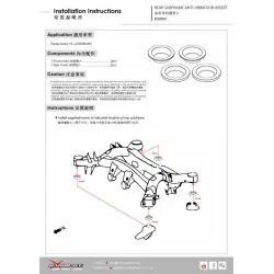 Hardrace Q0857 Inserto antivibrante per telaio ausiliario posteriore Toyota Supra - 