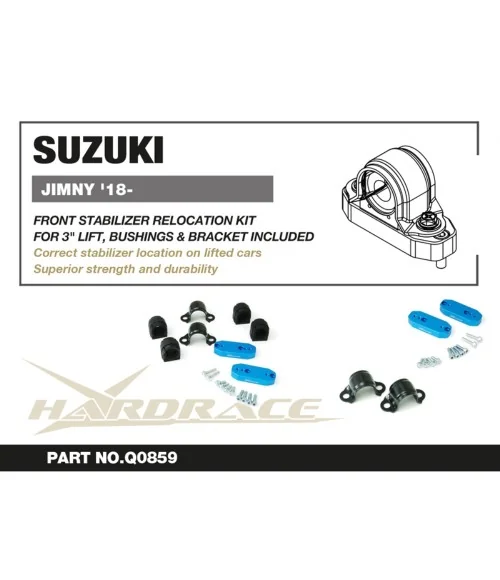 Hardrace Q0859 Front Stabilizer Relocation Kit Suzuki Jimny - 