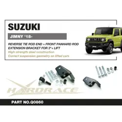 Hardrace Q0860 Reverse Tie Rod End + Front Panhard Rod Extension Bracket Suzuki Jimny - 