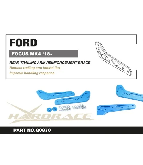 Hardrace Q0870 Rear Trailing Arm Reinforcement Brace Ford Focus - 