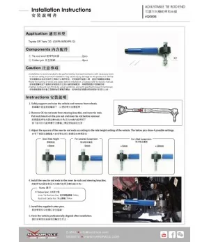 Hardrace Q0898 Rc Tie Rod End Toyota Yaris - 