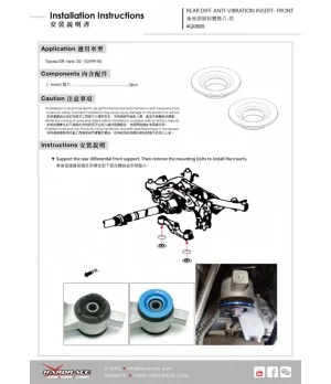 Hardrace Q0899 Rear Diff. Anti-vibration Insert - Front Toyota Yaris / vitz - 