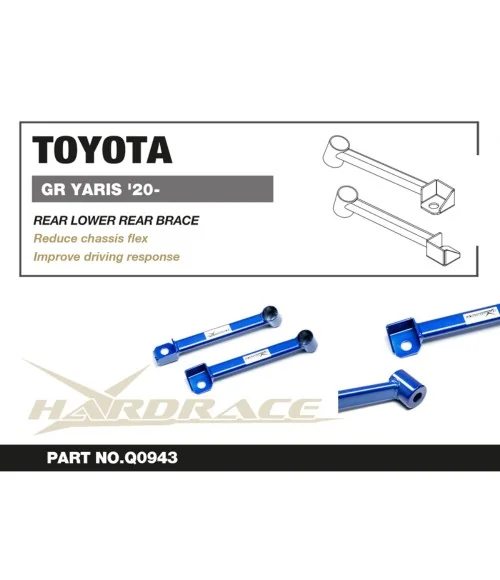 Hardrace Q0943 Rear Lower Brace Toyota Yaris / vitz - 