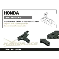 Hardrace Q0981 B-series Swap Engine Mount Bracket - Rear Honda Civic - 