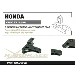 Hardrace Q0982 B-series Swap Engine Mount Bracket - Rear Honda Civic - 