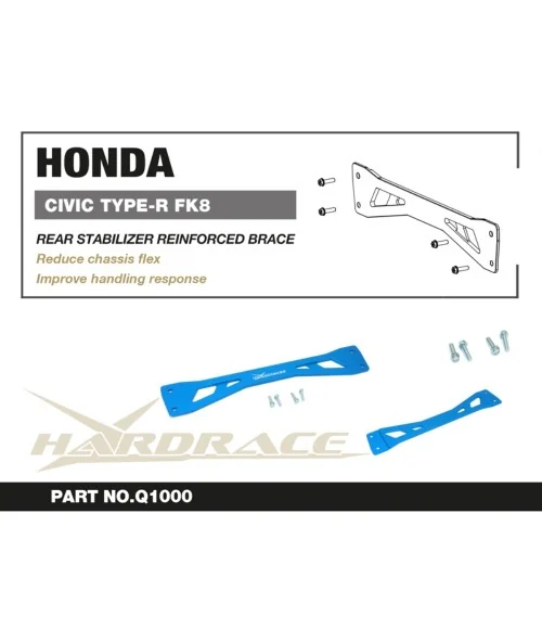Hardrace Q1000 Rear Subframe Reinforcement Brace Honda Civic - 