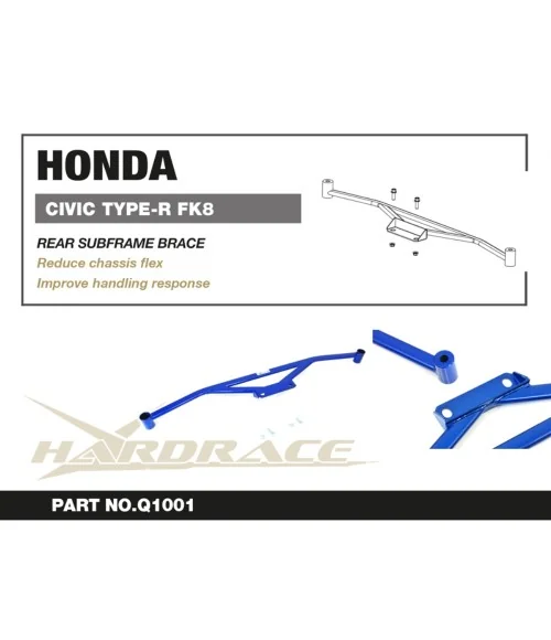 Hardrace Q1001 Rear Subframe Brace Honda Civic - 