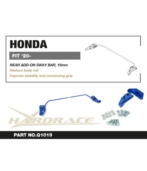 Barra stabilizzatrice posteriore aggiuntiva Hardrace Q1019 per Honda Fit / Jazz - 