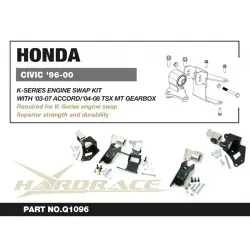 Hardrace Q1096 K-series Swap Engine Mount Kit Honda Civic - 