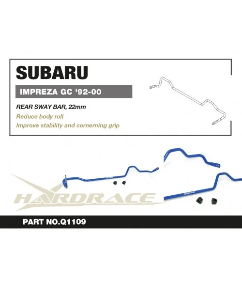 Hardrace Q1109 Rear Sway Bar Subaru Impreza - 