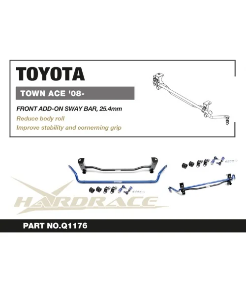 Hardrace Q1176 Front Add-on Sway Bar Toyota Townace / liteace - 