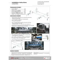 Hardrace Q1176 Front Add-on Sway Bar Toyota Townace / liteace - 