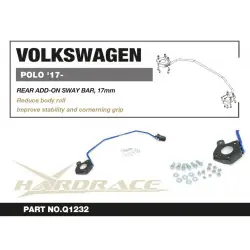 Barra stabilizzatrice posteriore aggiuntiva Hardrace Q1232 Volkswagen POLO, Skoda Fabia, Audi A1 - 