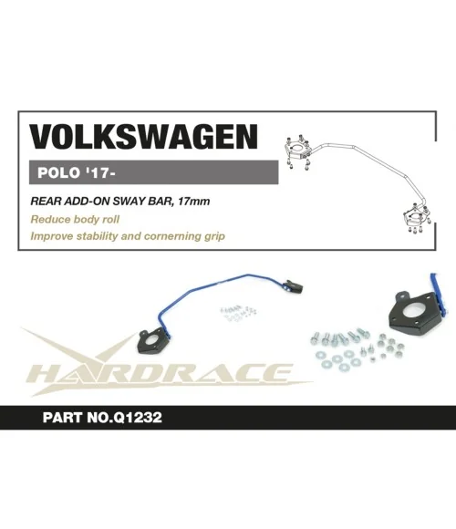 Hardrace Q1232 Rear Add-on Sway Bar Volkswagen POLO, Skoda Fabia, Audi A1 - 