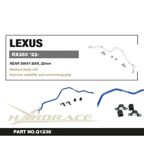 Barra antirollio posteriore Hardrace Q1238 Lexus RX - 
