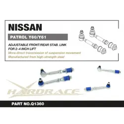 Hardrace Q1360 Barra stabilizzatrice anteriore/posteriore regolabile Nissan Patrol - 