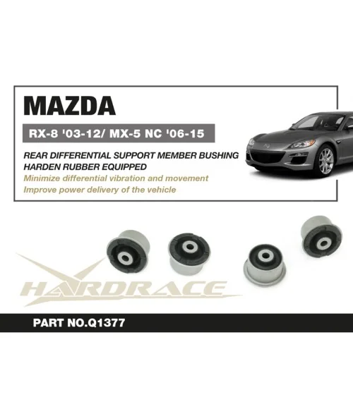 Hardrace Q1377 Rear Diff. Support Member Bushing Mazda RX-8, MX-5 MIATA - 