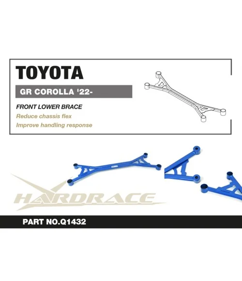 Hardrace Q1432 Front Lower 4-point Brace Toyota Corolla/altis/auris - 