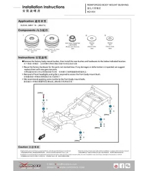 Kit boccole di montaggio carrozzeria Hardrace Q1454 Suzuki Jimny - 