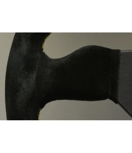 Volante Personal Grinta 330 mm, Pelle Nera Scamosciata, Cucitura Gialla - 