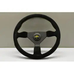 Personal Grinta 350 mm Steering Wheel, Black Leather, Yellow Stiching - 