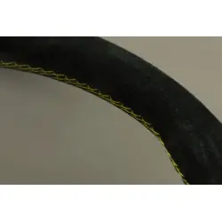 Volante Personal Grinta 350 mm, Pelle Nera Scamosciata, Cucitura Gialla - 