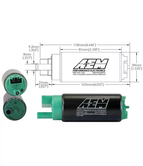 AEM 50-1200 Pompa Carburante Universale 340 Lph - E85 - 