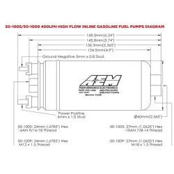 AEM 50-1009 Universal 400 Lph Fuel Pump - 