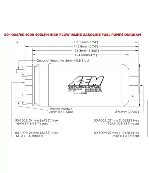 AEM 50-1009 Pompa Carburante Universale 400 Lph - 