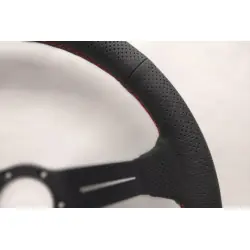 Volante Nardi Deep Corn 350 mm, Pelle Traforata Nera - 