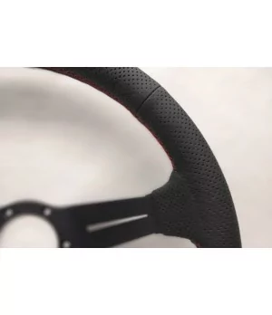 Volante Nardi Deep Corn 350 mm, Pelle Traforata Nera - 