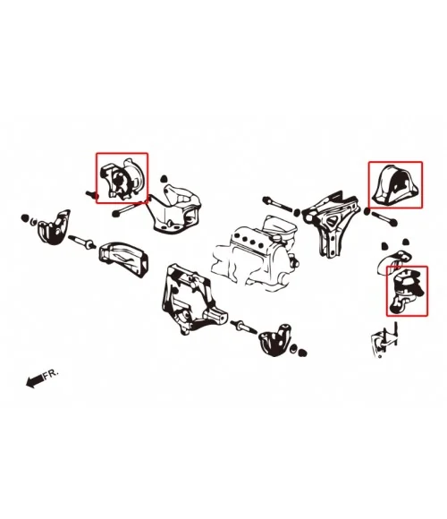 Hardrace 5827-A Harden Engine Mount Honda Civic - 