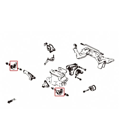 Hardrace 5827-B Front Lower Harden Engine Mount Honda - 