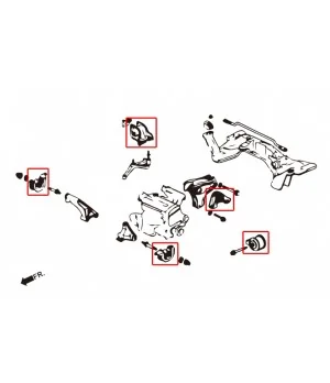 Hardrace 5837 Supporto motore indurito Honda Civic - 