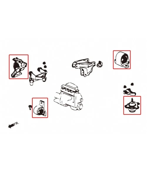 Hardrace 6209 Supporto motore indurito Honda Civic - 