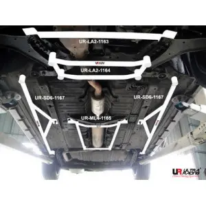 Ultra Racing 4-Point Mid Lower Bar Nissan Cefiro 98-03 A33