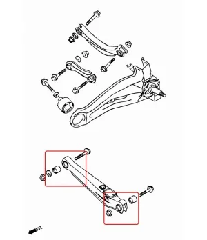 Hardrace 6324 Rear Lower Arm Bushing Mitsubishi Lancer mirage - 