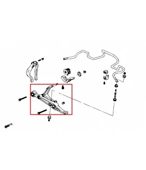 Braccio di controllo anteriore inferiore Hardrace 6351 Honda Civic - 