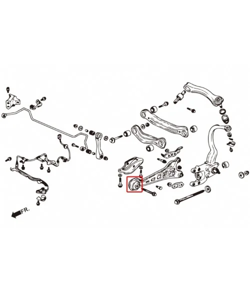Boccola del braccio oscillante posteriore Hardrace 6363 Honda Accord - 