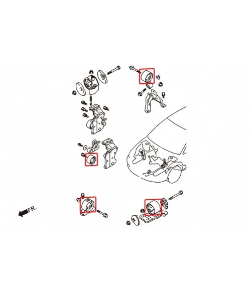 Hardrace 6449 Reinforced Mount Bushing Mitsubishi Lancer evolution - 