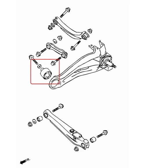 Hardrace 6744 Rear Trailing Arm Bushing Mitsubishi Lancer mirage - 