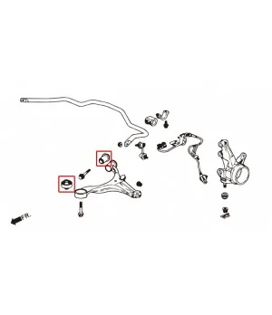 Hardrace 6933 Front Lower Control Arm Bushing Honda - 