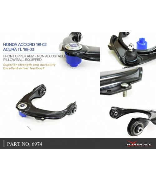 Hardrace 6974 Front Upper Control Arm Honda Accord - 