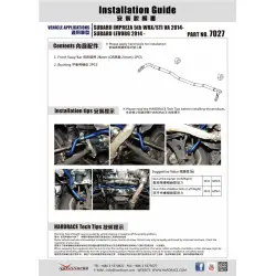 Hardrace 7027 Front Sway Bar Subaru WRX - 
