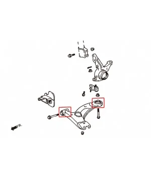 Boccola braccio inferiore anteriore Hardrace 7281 Toyota Corolla/altis/auris, Wish - 