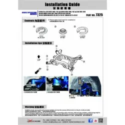 Inserto antivibrante per telaio ausiliario posteriore Hardrace 7325 Lexus, Toyota - 